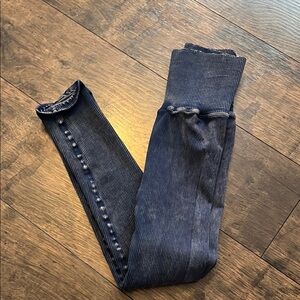 Free People Blue Leggings High-Rise Stretch